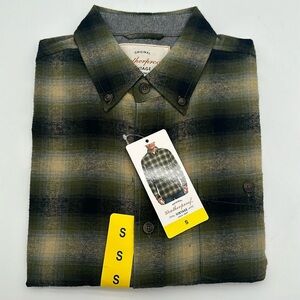 NWT Weatherproof Flannel Mens Vintage Indigo Plaid Shirt Mens Size Small